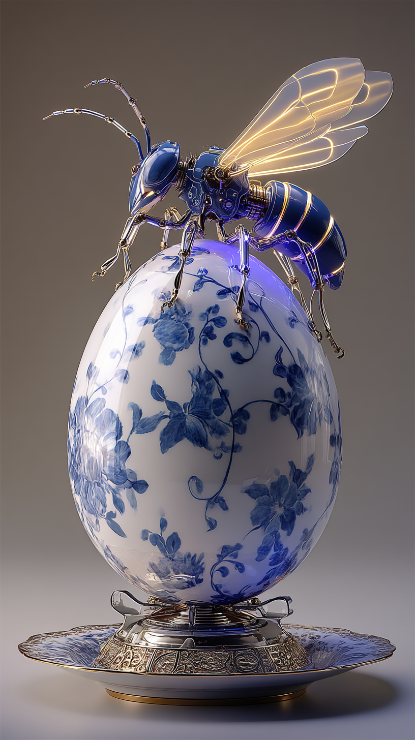 Bug on an egg-shaped chinese decoration
